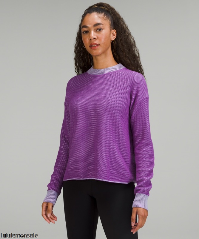 Lululemon Damen DELULU489 | Wendbarer Doppelstrick-pullover Mit Rundhalsausschnitt Faint Lavender